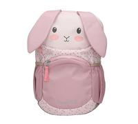 Depesche 13991 Princess Mimi Ergonomic Backpack in Pink with Rabbit Face, Applied Floppy Ears and Polka Dot Pattern, Bag with Adjustable Straps