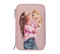 Depesche 14008 TOPModel Dots - Filled 2-Compartment Pencil Case in Pink with Mod