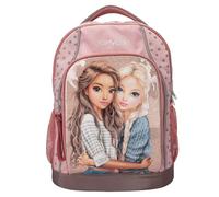 Depesche 14009 TOPModel Dots School Backpack in Pink with Model Motif, Polka Dot Pattern and Glitter, School Bag with Adjustable Straps