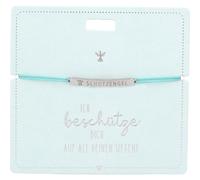 Depesche 14018.7 Message Bracelet Stainless Steel Plate with Coloured Band Adjustable Length Ideal Gift for Friends and Family