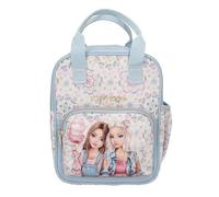 Depesche 14023 TOPModel Festival Fun Backpack in Dark Blue and Cream with Model Motif and Flower Pattern, Bag with Adjustable Straps