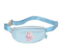 Depesche 14037 Ylvi Sugar Pop Small Cross Bag in Light Blue with Unicorn Motif and Glitter, Shoulder Bag with Adjustable Shoulder Strap