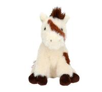 Depesche 14045 Miss Melody - cuddly horse in cream with spots in brown, with soft fur and black eyes, approx. 20 cm plush animal