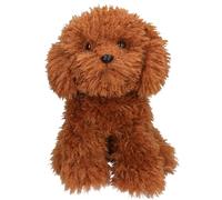 Depesche 14057 TOPModel Fur Ever Friends Cuddly Toy Dog Teddy with Curly Fur in Dark Brown, Approx. 30 cm Large Plush Toy