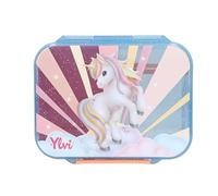 Depesche 14145 Ylvi Sugar Pop Lunch Box in Candy Colours with Unicorn Motif, Lunch Box with 3 Compartments and Hinged Lid