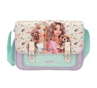 Depesche 14154 TOPModel Sunny Dog - Shoulder Bag in Light Yellow, Purple and Turquoise, Model Motif with Dog and Funny Dog Pattern, Handbag with Adjustable Carrying Strap and Magnetic Closure