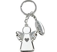 Depesche 14195.02 Favourite Key Ring in Silver, Metal, Enamel Lucky Charm with Angel, Key Ring and Loving Message, to Give as a Gift