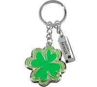Depesche 14195.03 Favourite Key Ring in Silver, Metal, Enamel Lucky Charm with Clover, Key Ring and Loving Message, to Give as a Gift