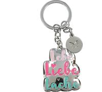 Depesche 14195.06 Favourite Keyring in Silver, Metal, Enamel Lucky Charm with Turquoise and Pink, Key Ring and Loving Message, to Give as a Gift