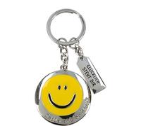 Depesche 14195.07 Favourite Key Ring in Silver, Metal, Enamel Lucky Charm with Smiley Face, Key Ring and Loving Message, to Give as a Gift