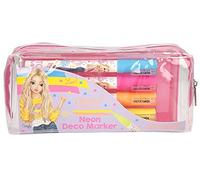Depesche 3555 TOPModel Decomarker Neon, 4 Pens in Pink, Orange, Light Blue and Yellow, Multi-Coloured