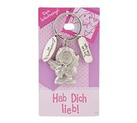 Depesche 7518-008 Guardian Angel Key Pendant Metal Lucky Charm with Angel, Key Ring and Loving Message, for Giving to Family Members, Friends and Families