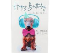 Depesche Dachshund Birthday Card - Folding Card - 4.75" x 6.9" - Funny Design with Envelope