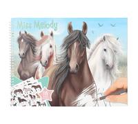 Depesche Miss Melody 12978 Colouring Book with 44 Pages for Creating Horse Motifs Includes Sticker Sheet
