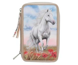 Depesche Miss Melody 13341 Triple Pencil Case Poppy Sand, brown, Pencil case