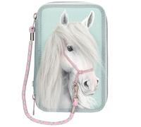 Depesche Miss Melody 13692 Triple Pencil Case with Horse Head Appliqué