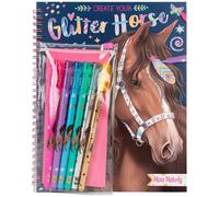 Depesche 12931 Miss Melody Creates Colouring Book with 30 Pages for Drawing Horses Patterns, Includes 6 Glitter Gel Pens, Multicoloured, One Size