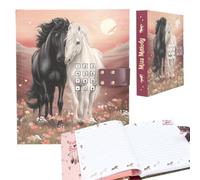 Depesche Miss Melody 13998 Diary with Number Code and Sound, in Rose and Red, with Horse Motif and Flowers, Includes 80 Finely Lined and Colourful Illustrated Pages