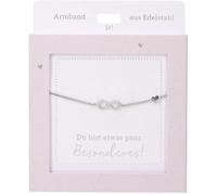 Depesche Silver Infinity Bracelet with Glitter Stone Variable Length for Friends and Family 13896.41