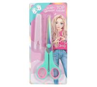 Depesche TOPModel 12214 Children's Scissors in Turquoise with Soft Grip and Cap, Craft Scissors for Right and Left-Handed Users, Multicoloured