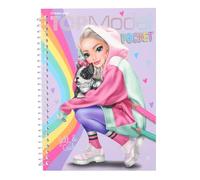 Depesche TOPModel 12727 Pocket Colouring Book in Practical Size with 120 Pages for Designing Outfits, Colouring Book with Sticker Sheet and Spiral Binding