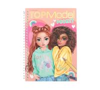 Depesche TOPModel 13165 Pocket Colouring Book in Practical Size with 120 Pages for Designing Outfits, Colouring Book with Sticker Sheet and Spiral Binding