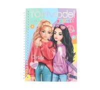 Depesche TOPModel 13166 Pocket Colouring Book in Practical Size with 120 Pages for Designing Outfits, Colouring Book with Sticker Sheet and Spiral Binding