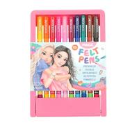 Depesche TOPModel 13334 Magic Fibre Tip Pen Set, 10 Double Felt Tip Pens in Case, with Brush Tip and Magic Tip for Colour Change