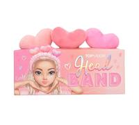 Depesche TOPModel 13506 Plush Hairband Beauty and Me Cosmetic Hair Band in Pink with Hearts Headband for Skin Route