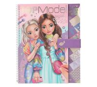 Depesche TOPModel 13584 Colouring Book with 33 Pre-Printed Pages for Designing Outfits, Set Including Paper, Stencil, Stickers and Much More, White