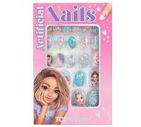 Depesche TOPModel 13816 Beauty and Me False Nails, Self-Adhesive, in Beautiful Designs with Glitter, 24 Artificial Fingernails in Various Sizes