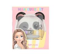 Depesche TOPModel 14119 Candy Glam Manicure Set Colourful Nail Set with Nail Scissors, Nail Clippers, Nail File and Cuticle Pusher with Panda Bag