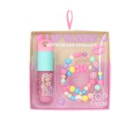 Depesche TOPModel 14125 Lip Gloss Set Candy Glam Gloss in 3 ml Glass Bottle in Pink with Blueberry Cake Fragrance and Pearl Pendant