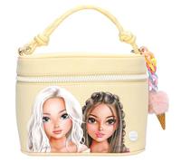 Depesche TOPModel 14135 Candy Glam Cosmetic Case Yellow with Model Motif and Ice Cream and Doughnut Pendant with Mirror