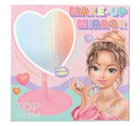 Depesche TOPModel Beauty and Me 12928 Pink Heart Shaped Make-Up Mirror with LED Light Edge Including Jewellery Shelf as Base of the Mirror