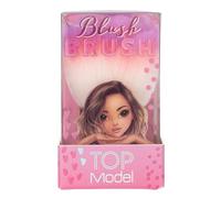 Depesche TOPModel Beauty and Me 13488 Powder Brush in White and Pink in Rose Shape Soft Brush for Blush and Bronzer