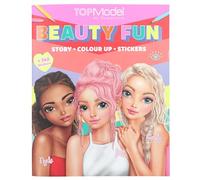Depesche TOPModel Beauty Fun 13137 Colouring Book with 36 Pages for Designing Model Motifs, Includes 3 Double-Sided Stickers
