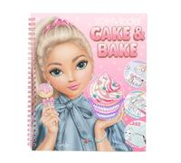 Depesche TOPModel Cake & Bake 13386 Colouring Book with Sequins, with 32 Pages for Designing Model and Baking Motifs, Includes 5 Sticker Sheets