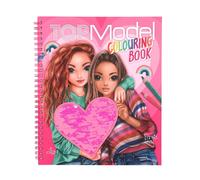 Depesche TOPModel 12977 Colouring Book with Sequin Design, 40 Model Designs for Creative Design, Includes Sticker Sheet