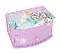 Depesche TOPModel Fantasy Tiger 12718 Small Jewellery Box in Purple with Fairy Motif, Jewellery Box with Mirror and Hinged Lid