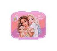 Depesche TOPModel Girl Power 13408 Lunch Box in Purple with Model Motif and Colourful Batches, Lunch Box with 3 Compartments and Folding Lid