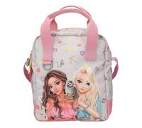 Depesche TOPModel Juicy 13327 Shoulder Bag in Cream and Pink with Model Motif, Monkey and Colourful Pattern, Handbag with Adjustable Strap, pink, Mittelgroße, Casual