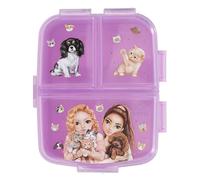 Depesche 13518 TOPModel Kitty and Doggy Green and Pink, with Model Motif, Dogs and Cats, Lunch Box with 4 Compartments and Hinged Lid, Plastic