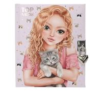 Depesche TOPModel Kitty and Doggy 13569 Diary with Heart Lock and Key, Purple Book with Model Motif, Cat Pattern and 192 Lined Pages