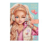 Depesche TOPModel Music 14157 Diary with Number Code and Sound, Pink, Apricot and Turquoise, with Model Motif, Includes 80 Finely Lined and Colourful Illustrated Pages