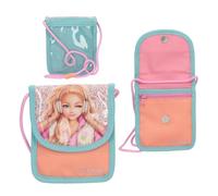 Depesche TOPModel Music Neck Pouch Mint and Pink with Magnetic Button, Zip Pocket and Transparent Window