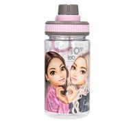 Depesche TOPModel My BFF 13413 Transparent Drinking Bottle in Pink/Grey with Model Print, Drinking Cap and Handle, Capacity Approx. 500 ml
