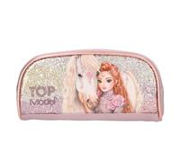 Depesche TOPModel Viva Violet 13294 Pencil Case in Purple with Model Motif, Horse and Glitter, Pencil Case with Zip, Multicoloured, TOPModel Viva Violet