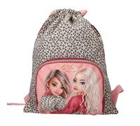 Depesche Unisex Kid's Sportbeutel 13645 TOPModel Leoheart Sports Pink and Red, with Model Motif and Leo Pattern, Bag with Drawstring, 44 x 34 x 1 cm