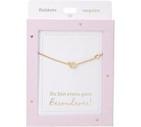 Depesche Women's Necklace with Heart Pendant, Silver or Gold, 42-47 cm, Adjustable, Various Variants with Symbols, Letters or Zodiac Signs, Filigran, Stainless Steel, Not